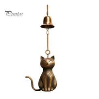 Relaxing Nature Sound Ornaments Cat Wind Chimes, with Sound, Durable Sympathy Gifts for Lovers Copper Hanging Ornament, Outdoor Patio Backyard