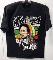BOB MARLEY T-shirt Reggae Legend Rasta King Of Music Tee Adult XL Black New L