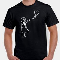 Banksy girl balloon floating away street Art Artist Graffiti Tee T shirt XXXXL