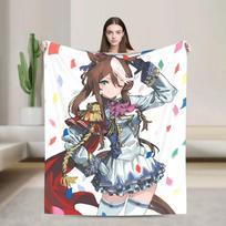 Haru Urara Soft Warm Throw Blanket for Winter Picnic Couch Chair Fluffy Bedspread Size: 75*100cm, Weight: 230 GSM