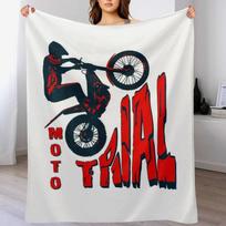 Herren Moto Trial - Trial Bike - Motorrad Biker - Bike Trial Throw Blanket Soft Warm Blanket Gift for Men Women Adults Size: 75*100cm, Weight: 230 GSM