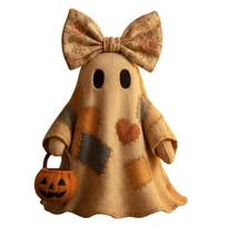 Neat Stitching Patchwork Ghost Vintage Style Halloween Decor  Indoor Spaces No-light - Fabric