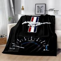 Mustang automobilio logotipas spausdintas pledas Flanelinis pledas Šiltas pledas pledai lovoms vaivorykštės pledas Iškylos pledas gimtadienio dovana 80x120cm(31x47inch)