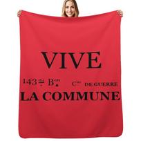 Vive la Commune Flag of the 143rd battalion of the Communal National Guards of the Paris Commune Throw Blanket Size: 75*100cm, Weight: 230 GSM