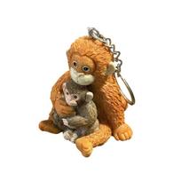 3D Print Cute Monkey Keychain Durable Animal Figure for Schoolbag Backpack Purse Car Decoration A2