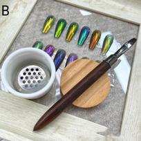 Wash Pen Nail Brush Cleaner Cup Stainless Steel Mesh Base and Lid Portable Durable for Acrylic Gel Nail Tool Cleaning B