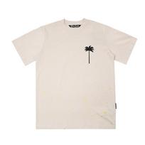 23SS cross-border European and American trendy brand palm angel palm tree paint dot printing short-sleeved t-shirt men's and women's high street S
