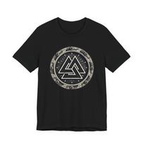 Asgard Symbol Viking Men T Shirts Symbolic Norse Pagan Valknut Shield Tees Three Triangles Valhalla Cotton Tops S