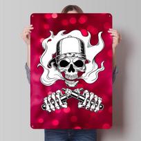 Vaping Skull Tinplate Posters Customizable Wall Art Retro Vintage Metal Signs for Home Room Bar Accessories Custom Plate Garden 20X30CM
