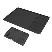 Silicone Coffee Machine Pad and Tamping Mat Heat Resistant Non Slip Rubber Backing Raised Edge Spill Containment Design juoda