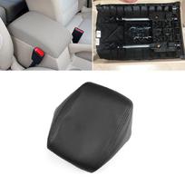 Minkšta mikropluošto odos porankių dangtelis VW Touran 2006 - 2012 m. Automobilio interjero centrinės konsolės porankių dėžutės odos dangtelio lipdukas Apdailos elementas A Black-red line