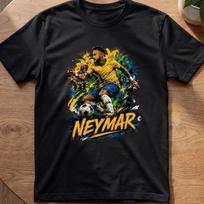 Neymar T-Shirt Football Fan Design, Gildan 64000 Unisex Tee, Sports Gift for Fans, Streetwear Football Shirt in a Modern Poster Art Look 2XL