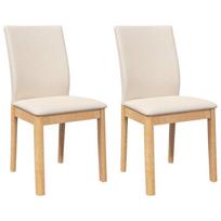 vidaXL Chaises à manger coussins 2 pcs bois massif caoutchouc