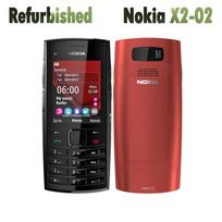Atnaujintas Nokia atrakintas originalus Nokia X2-02 mobilusis telefonas No charger juoda