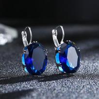Crystal Silver Water Drop Exquesite 1Pair Drop Earring Hoop Zircon Oval  Delicate Jewelry