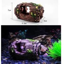 Akvariumo bakas Statinė Dervos Sulūžęs Senas Kibiras su Samanų Dekoracija Ornamentas Urvas Kraštovaizdžio Formavimas Akvariumo Aksesuarai 6 cm  x 9 cm