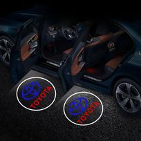 LED Automobilio durų logotipo projektoriai 2 vnt. Sveikinimo šviesos Toyota Corolla Yaris Aygo Prius RAV4 Crown CHR Camry Auris Verso black