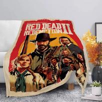 Games Red Dead Redemption 2 Printed Blanket Picnic Blankets Warm Blanket Soft and Comfortable Blanket Home Travel Birthday Gift 30x40in