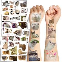 10 Lapelių Katės MEME Tatuiruotės Lipdukas Laikina Netikra Tatuiruotė Ant Rankų Kūno Vandeniui Atsparūs Tatuiruotės Vaikams Žaislas Dovana beige
