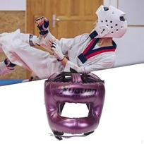 Boxing Head Gear, MMA Training Headgear, Muay Thai Full Face Protection Sparring Gear S violetinė