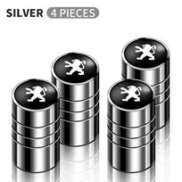 2026 Hot Car Sticker 4Pcs Aluminum Tire Valve Cap Car Emblem Dust Cover for Peugeot 206 207 307 308 CC 3008 4007 4008 5008 GTI G sidabras