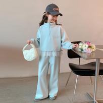 Girls' Stylish Casual Two-Piece Set 130 mėlyna
