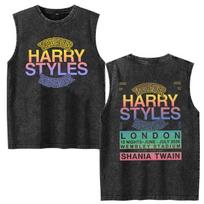 Harry Styles Together Tour 2026 Vintage Washed Vest T Shirts Men Women Harajuku Oversized Cotton T-shirt Clothing Fashion Tshirt S