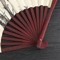 TaTanice Men's Folding Fan [Gift Box] Chinese Style Classical Silk Fan Birthday Gift 10-inch Ink Bamboo