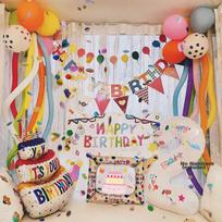 Shiluode Internet-Famous Birthday Decoration, Children's Balloon Party Scene, First Birthday Celebration for Baby Boys And Girls, Background Cloth