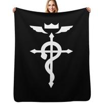 Edward Elric Crest Throw Blanket Color Fast Cozy Throw Blanket Size: 75*100cm, Weight: 230 GSM