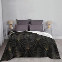 Art Deco Black Gold Glamour Pattern Blanket Fashion Custom 127 Art Black Gold Black And Gold Glamour Pattern Size: 75*100cm, Weight: 230 GSM