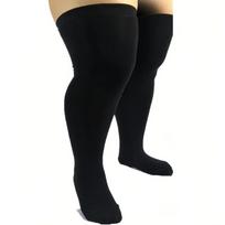 Woman'S Black White Striped Long Sock Thigh High Stockings Ladies Over Knee Socks Breathable Leg Warmers Plus Size 3Xxl Plus size