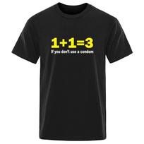 Funny Math 1+1=3 Condom Joke T-shirt XL