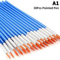 30/100Pcs Acrylic Painting Brushes Set Round Flat Hair Nylon Hair Paint Brush For Kid Artists Watercolor Oil Painting Brushes A1