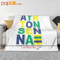 Ayrton Senna Fanwear Ultra-Soft Blanket Quilt Winter Sofa Cover Bed Covers Size: 75*100cm, Weight: 230 GSM blue