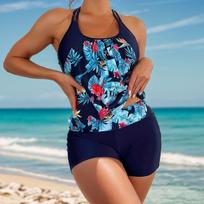 Printed Shorts Modest Two Piece Bikini Swimsuit Elegant Comfortable For Summer Beach S