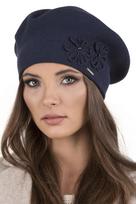 Vivisence beret damski z aplikacją kwiatową rozmiar uniwersalny - czapka damska zimowa dla eleganckich kobiet czapka dzianinowa jesienna czapka