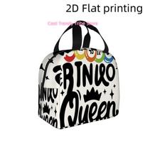 1pc,  Bingo Queen Featuring Vibrant Balls And Fun Text  Printed Insulated Cooler Bag - Reusable Portable Hot Cold Bag Suitable f One Size