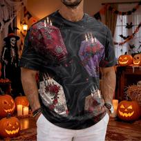 Men's Short Sleeve Halloween Print T-Shirt for Costume Party XXXL oranžinė