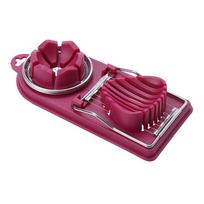 Household Multifunctional Egg Cutter, Egg Slicer For Hard Boiled Eggs, 2 In 1 Egg Chopper/Divider/Dicer/Cutter, Kitchen Gadgets AVE raudona