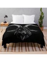 Bafometo Satiro Ožkos Flaneliniai Fleece Pledai Lovai Sofai Svetainei Minkšti Šilti Jaukūs Pūkuoti Pliušiniai 75X95CM