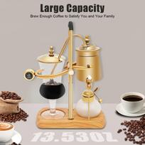 Creative Brewing Siphon Coffee Maker,Vintage Gravity Coffee Machine Vacuum Design Set Filtering Stable Base Practical Handle United States beige