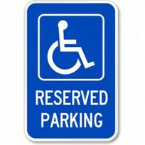 Brand Aluminum Handicap Parking Sign 8x12 Inch Weatherproof Outdoor Reserved Decor for Home Wall 20x30cm