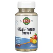 KAL, GABA L-Theanine Stress B pastilės, natūralaus mango mandarino skonio, 100 pastilių