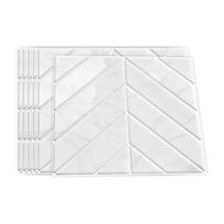 10/20/30Pcs 3D Crystal Tile Stickers - Waterproof Self-Adhesive PVC Wall Decals - Modern Herringbone & Brick Design for Kitchen Bathroom 25cm*30cm*10pcs