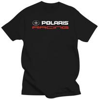 Polaris Racing Rzr Sniego motociklo Logotipas Marškinėliai Marškinėliai Viršutinė dalis Drabužiai Vyriški Apvalus kaklas Trumpomis rankovėmis Medvilniniai Vyrai Moterys Animacinis#Spalva S juoda