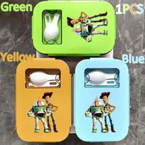 Lunchbox 1000ML Toy Story Bento Lunch Box Food Box Blue Packed Box Sheriff Woody Pride Buzz Lightyear Children Gttf Green 1PCS