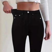 TEMU TK Hit Women's Clothing Fashionable Khaki Stretch Skinny Jeans L juoda