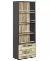 Knygų lentyna 4 lentynų SALTER 163 cm ruda/juoda