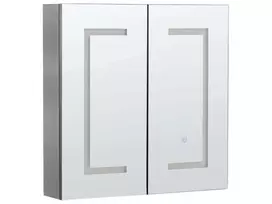 Pakabinama vonios kambario spintelė su LED veidrodžiu MAZARREDO 60 cm Juoda